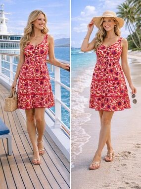 Gianni Bini Yellow Label on White Lined Floral Dress